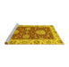 Sideview of Machine Washable Oriental Yellow Traditional Rug, wshabs2435yw