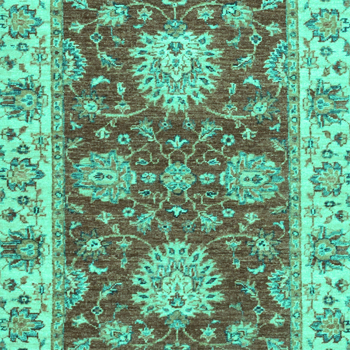 Machine Washable Oriental Turquoise Traditional Area Rugs, wshabs2435turq