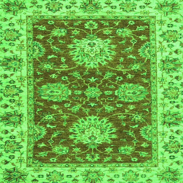 Square Machine Washable Oriental Green Traditional Area Rugs, wshabs2435grn