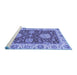 Sideview of Machine Washable Oriental Blue Traditional Rug, wshabs2435blu