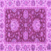 Square Machine Washable Oriental Purple Traditional Area Rugs, wshabs2435pur