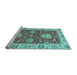 Sideview of Machine Washable Oriental Light Blue Traditional Rug, wshabs2435lblu