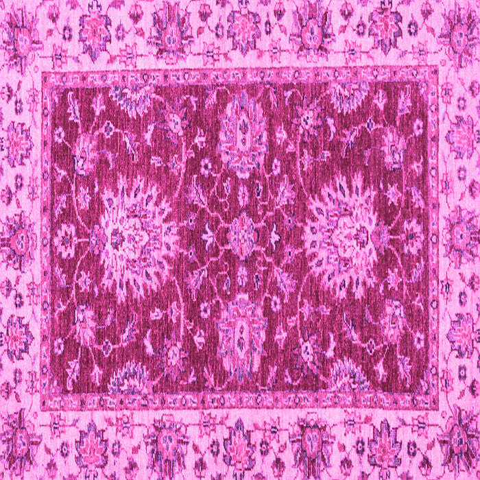 Square Machine Washable Oriental Pink Traditional Rug, wshabs2435pnk