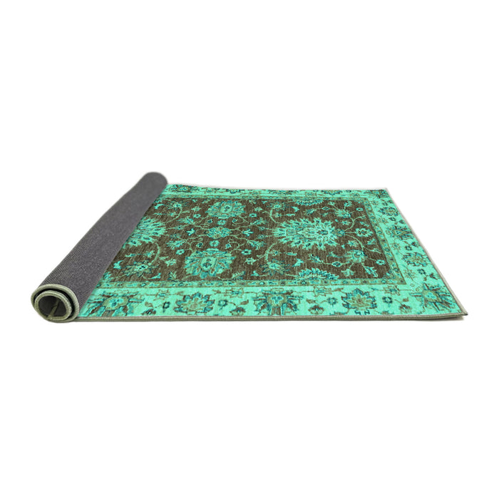Sideview of Oriental Turquoise Traditional Rug, abs2435turq