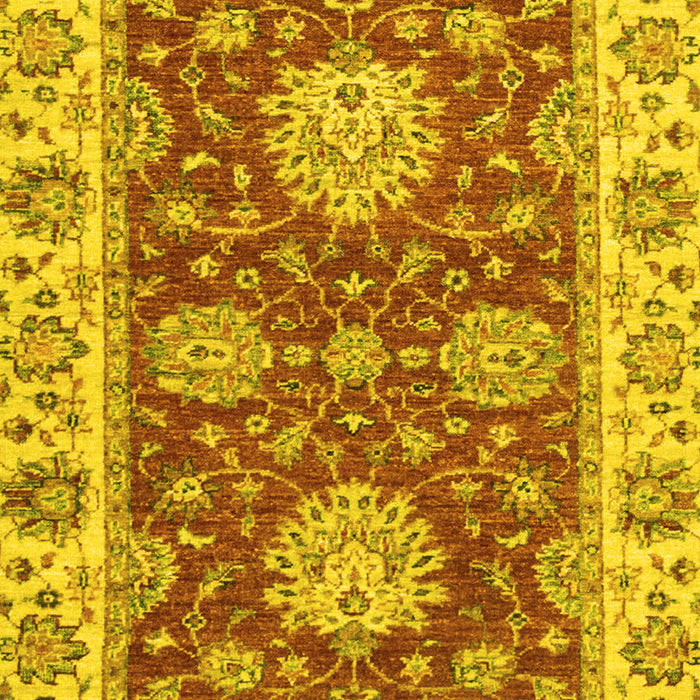 Machine Washable Oriental Yellow Traditional Rug, wshabs2435yw