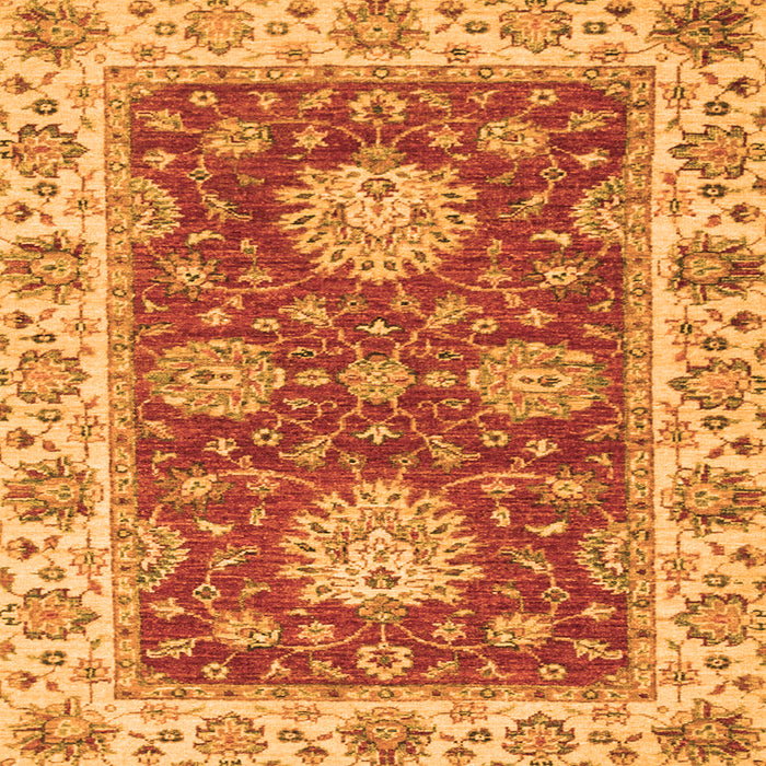 Square Oriental Orange Traditional Rug, abs2435org