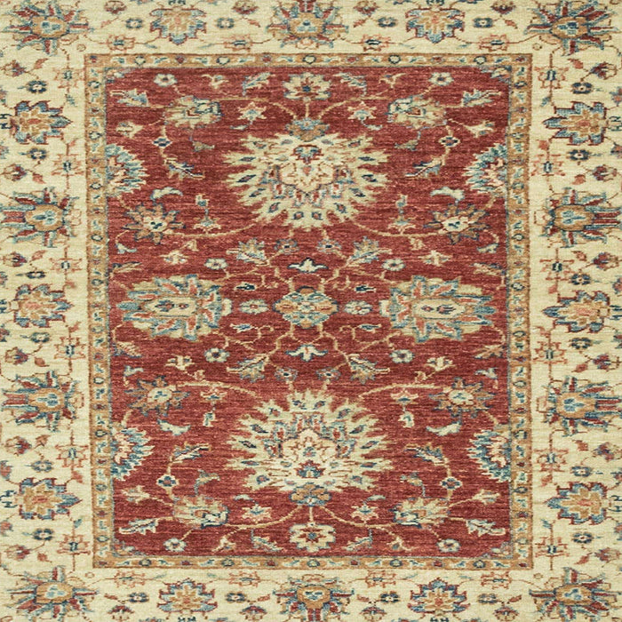 Square Abstract Chestnut Red Oriental Rug, abs2435