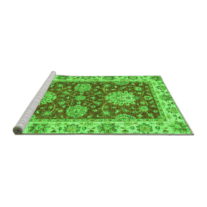 Sideview of Machine Washable Oriental Green Traditional Area Rugs, wshabs2435grn