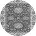 Round Oriental Gray Traditional Rug, abs2435gry