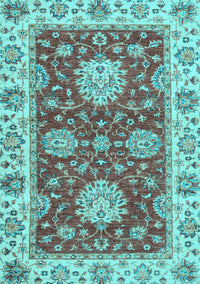 Oriental Light Blue Traditional Rug, abs2435lblu