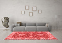 Machine Washable Oriental Red Traditional Rug, wshabs2435red