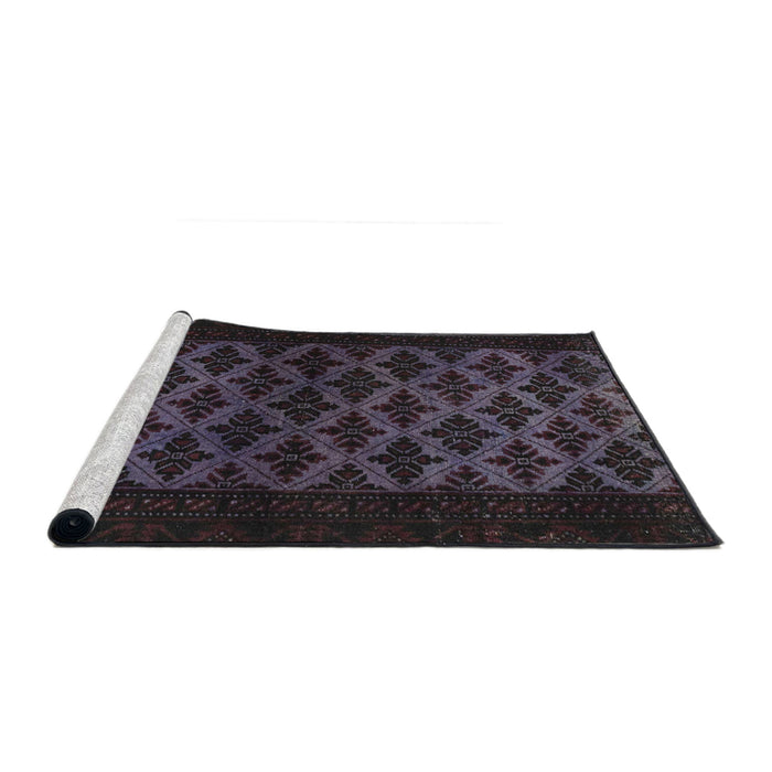 Sideview of Machine Washable Abstract Plum Purple Rug, wshabs2436