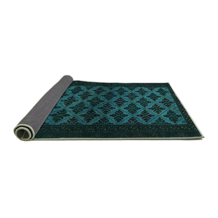 Sideview of Abstract Turquoise Modern Rug, abs2436turq