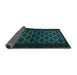 Sideview of Abstract Turquoise Modern Rug, abs2436turq