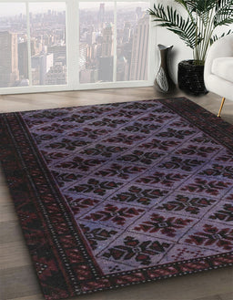 Machine Washable Abstract Plum Purple Rug in a Family Room, wshabs2436