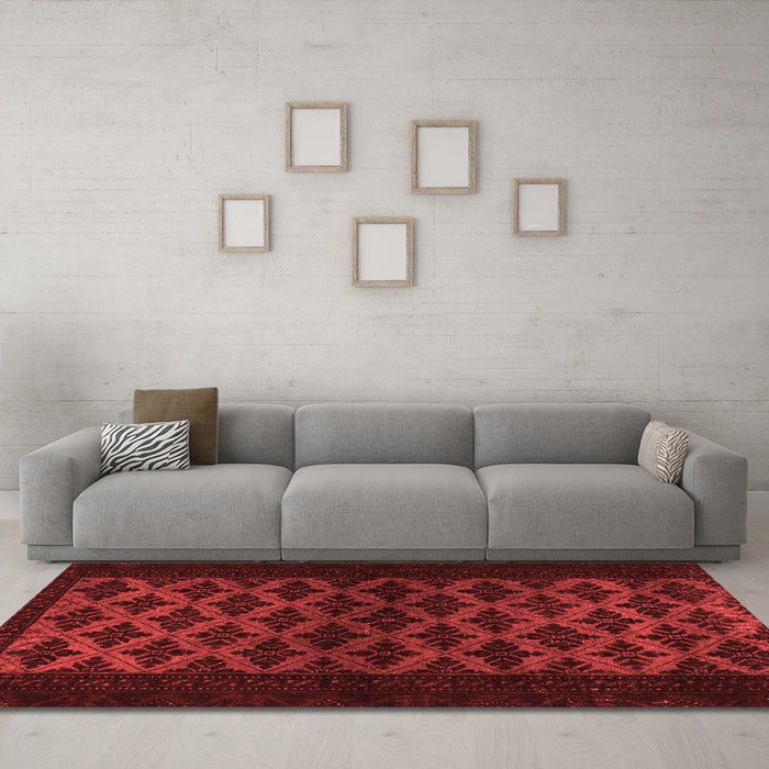 Modern Red Washable Rugs