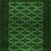 Square Machine Washable Abstract Green Modern Area Rugs, wshabs2436grn