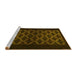 Sideview of Machine Washable Abstract Yellow Modern Rug, wshabs2436yw