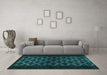 Machine Washable Abstract Turquoise Modern Area Rugs in a Living Room,, wshabs2436turq