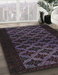 Abstract Plum Purple Modern Rug, abs2436