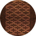 Round Abstract Orange Modern Rug, abs2436org