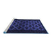 Sideview of Machine Washable Abstract Blue Modern Rug, wshabs2436blu