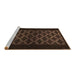 Sideview of Machine Washable Abstract Brown Modern Rug, wshabs2436brn