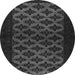 Round Machine Washable Abstract Gray Modern Rug, wshabs2436gry