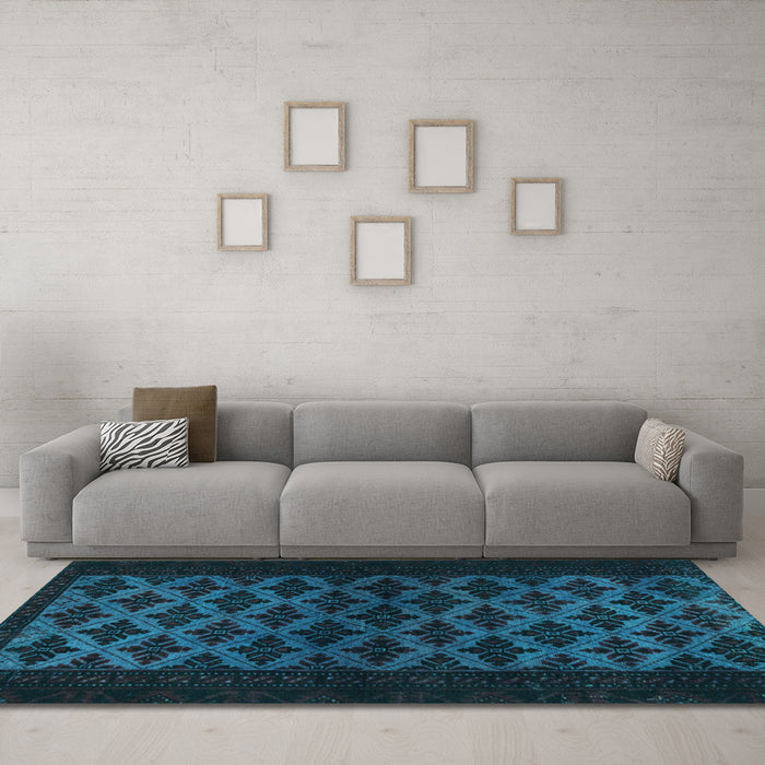 Machine Washable Abstract Light Blue Modern Rug in a Living Room, wshabs2436lblu