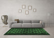 Machine Washable Abstract Emerald Green Modern Area Rugs in a Living Room,, wshabs2436emgrn
