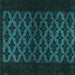 Square Abstract Turquoise Modern Rug, abs2436turq