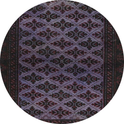 Round Machine Washable Abstract Plum Purple Rug, wshabs2436