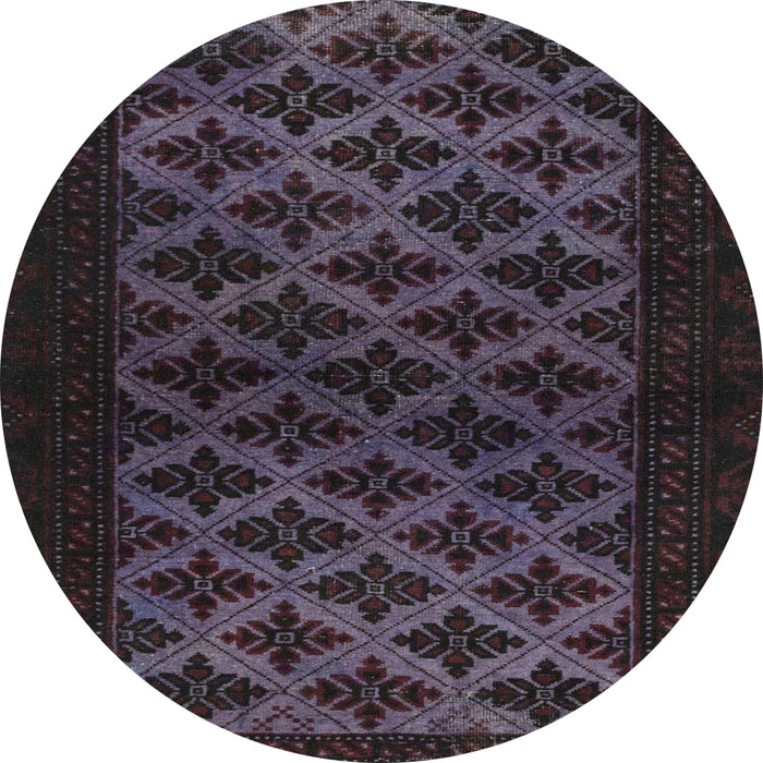 Round Machine Washable Abstract Plum Purple Rug, wshabs2436