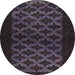 Round Machine Washable Abstract Plum Purple Rug, wshabs2436