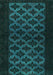 Machine Washable Abstract Turquoise Modern Area Rugs, wshabs2436turq