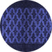 Round Machine Washable Abstract Blue Modern Rug, wshabs2436blu