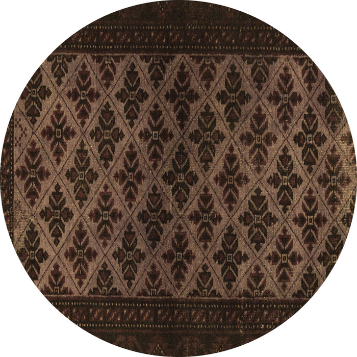 Round Machine Washable Abstract Brown Modern Rug, wshabs2436brn