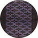 Round Abstract Plum Purple Modern Rug, abs2436