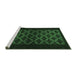 Sideview of Machine Washable Abstract Emerald Green Modern Area Rugs, wshabs2436emgrn