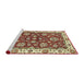 Sideview of Machine Washable Abstract Fire Brick Red Rug, wshabs2437
