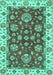 Machine Washable Oriental Turquoise Traditional Area Rugs, wshabs2437turq