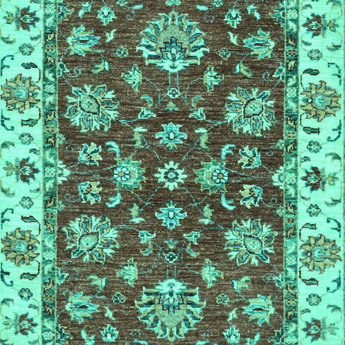 Machine Washable Oriental Turquoise Traditional Area Rugs, wshabs2437turq