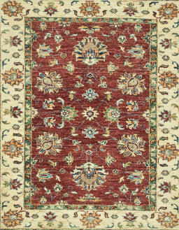 Machine Washable Abstract Fire Brick Red Rug, wshabs2437