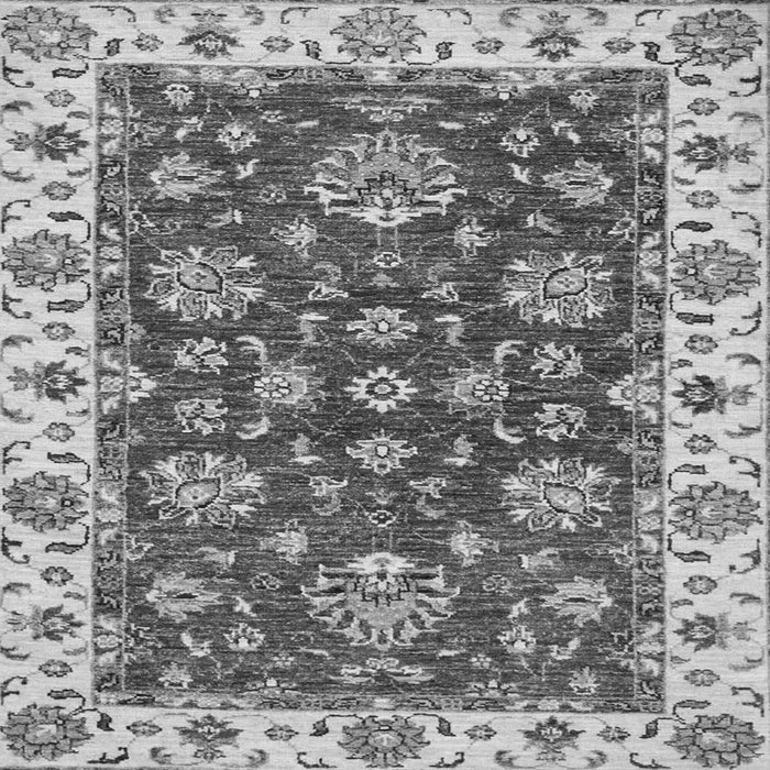 Square Machine Washable Oriental Gray Traditional Rug, wshabs2437gry