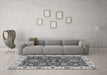 Machine Washable Oriental Gray Traditional Rug in a Living Room,, wshabs2437gry