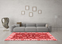 Machine Washable Oriental Red Traditional Rug, wshabs2437red