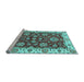 Sideview of Machine Washable Oriental Light Blue Traditional Rug, wshabs2437lblu