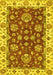 Machine Washable Oriental Yellow Traditional Rug, wshabs2437yw