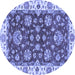 Round Oriental Blue Traditional Rug, abs2437blu