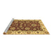 Sideview of Machine Washable Oriental Brown Traditional Rug, wshabs2437brn